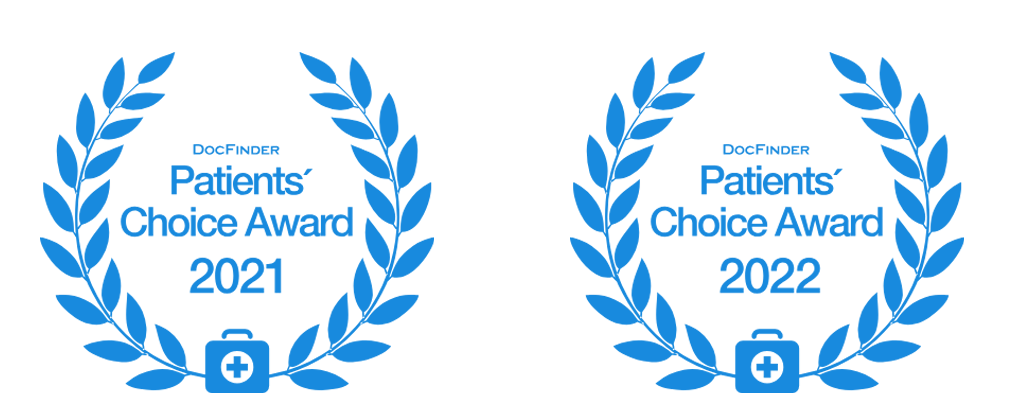 DocFinder Patients' Choice Award 2021 & 2022 für Dr. Stefan Edlinger